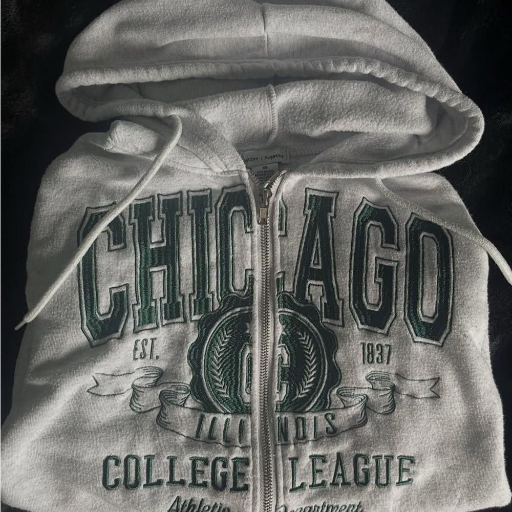 Grey Vintage Chicago Hoodie